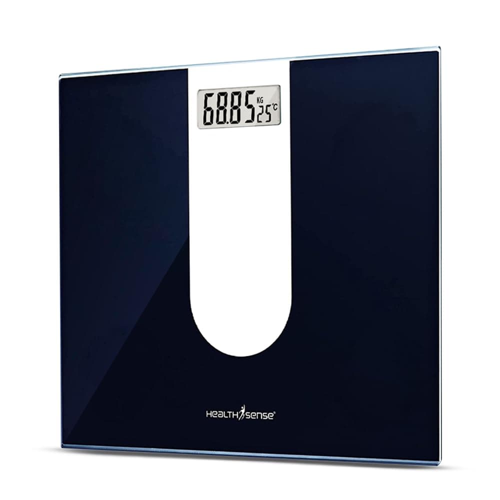 HealthSense Weight Machine for Body Weight, Digital Weighing Scale & Weighing Machines with Glass Top, Step-On Technology, Large LCD Display, 1 Year Warranty, Glass Top PS 111