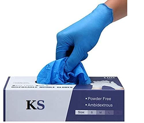 Kashi Surgicals Powder Free Nitrile Hand Gloves (Pack of 50) Medium Food Grade, Non Tearable, Ce & Fda Approved, Made In Malaysia, Blue