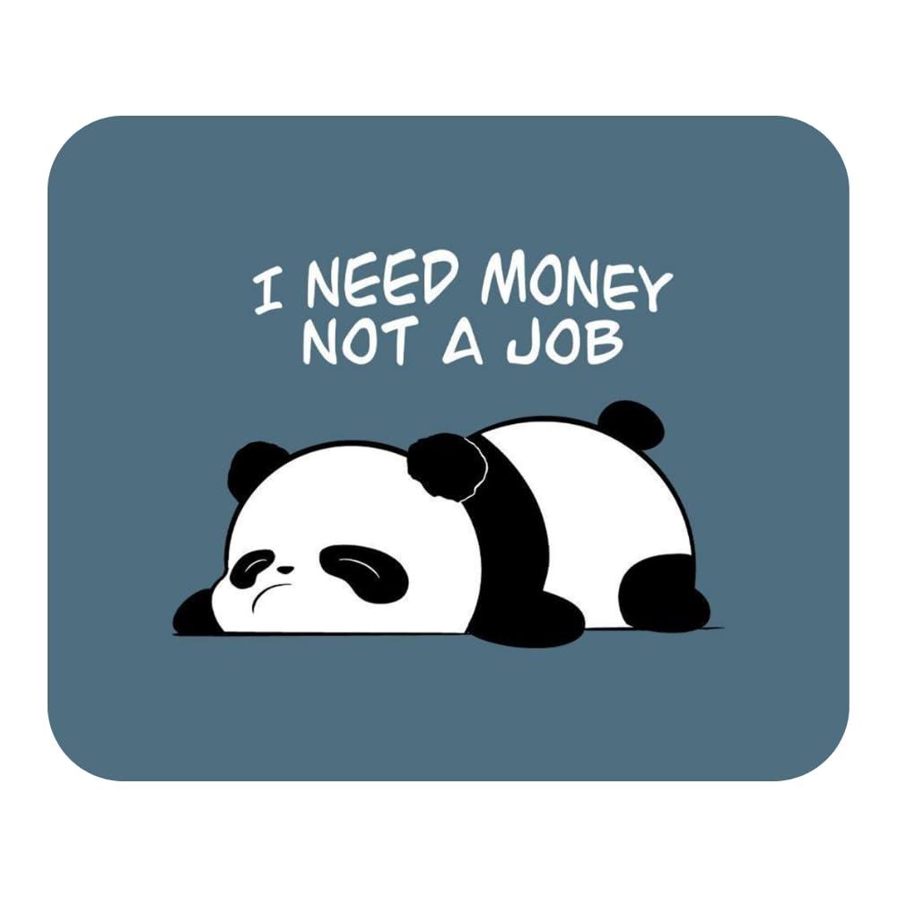 SHERISH Cute Cat Mouse Pad for Laptop & PC – 19x23 cm Black Desk Mat | Smooth Cloth Surface, Non-Slip Rubber Base, Waterproof & Durable Gaming Mousepad for Office & Home (Lazy Panda)