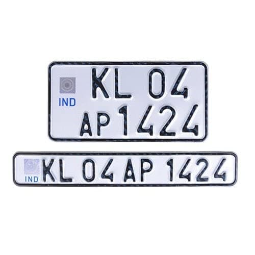 Bike Number Plate – Die Pressed Aluminium Plate, Non-HSRP, No Barcode, Color Radium White, Front 11x2 & Rear 8x4 – Fits All Two Wheelers.