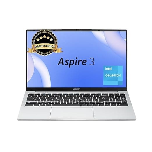 Acer Aspire 3 Laptop Intel Core Celeron N4500 Processor Laptop (8 GB LPDDR4X SDRAM/256 GB SSD/Win11 Home/38 WHR/HD Webcam) A325-45 with 39.63 cm (15.6") HD Display, Pure Silver, 1.5 KG
