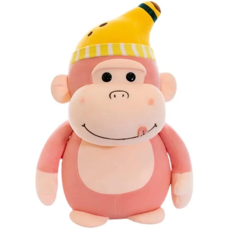 HUG 'n' FEEL SOFT TOYS – Banana Cap Monkey Soft Toy | 30cm Plush Toy for Kids, Boys, Girls | Ultra Soft, Cuddly Stuffed Animal | Cute Monkey with Hat | Gift for Birthday, Baby Shower, Nursery Decor