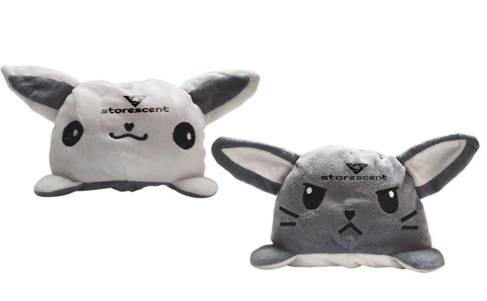 Storescent Reversible Bunny Soft Toys for Kids, Stuffed Animal Plush Soft Toys for Boys and Girls | Plushie Toy (Gray + White Bunny)