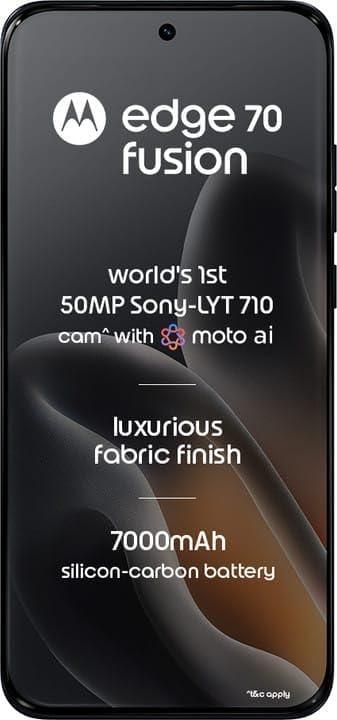 Motorola Edge 70 Fusion 5G (Pantone Silhouette, 12GB RAM, 512GB Storage) | AI Features | 6.78-inch 144Hz AMOLED | Snapdragon 7s Gen 4 | 50MP + 13MP Camera | 32MP Selfie | 7000mAh | 68W TurboPower