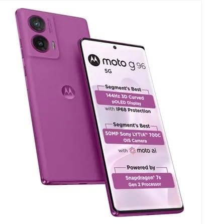 Motorola G96 144Hz 3D Curved pOLED (CATTLEYAORCHID, 8GB RAM, 256GB Storage)