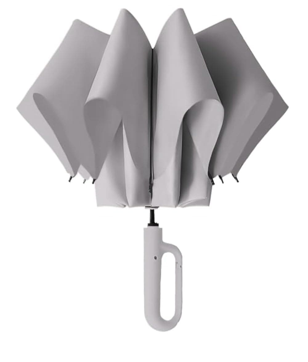 TEKCOOL UV Umbrella with Novelty Carabiner Handle, Travel Umbrellas for Rain and Sun Windproof Compact, Automatic Open Close, 8 Ribs, Portable Umbrella for Men and Women(Grey)?.