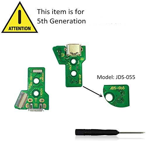 New world Carging Port Compatible with PS4 Controller 12 Pin USB Charging Socket Board For JDS 055/050 Circuit Board for PS4 Controller with ribbion cable free