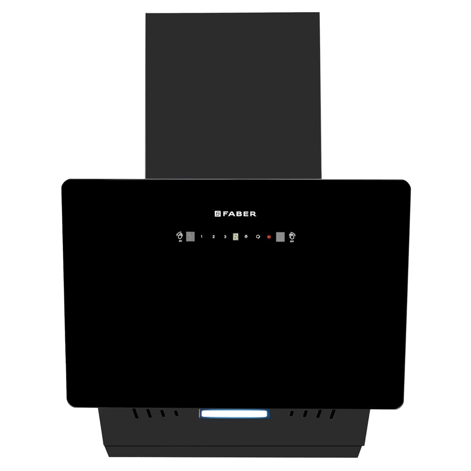 Faber 60cm 1400 m³/hr Vertical Wall Mounted Chimney|Filterless|Two Way Suction|AutoClean|8 Yr on Motor & 2 Yr Comprehensive Warranty by Faber|Touch&Gesture Control|Hood Mojito IN HC SC FL BK 60,Black