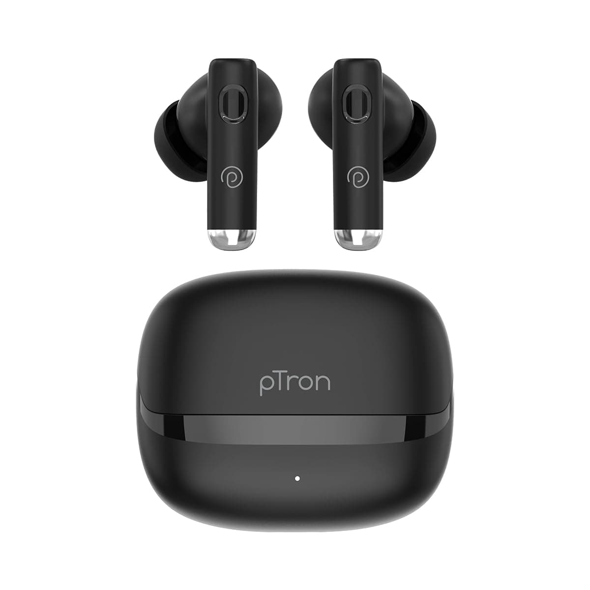 pTron Bassbuds Encore in-Ear TWS Ear Buds w/ 50Hrs Playtime, Custom EQ, Mobile App, 13mm Drivers, Pristine Sound, BTv6.0 Headphones, Touch Control, Voice Assistant, Type C Charging & IPX4 (Black)
