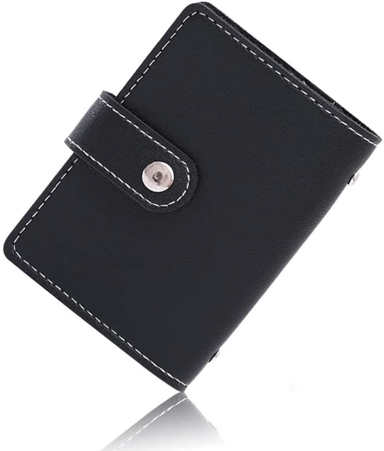 Stealodeal Black 26 Slots Laether Debit/Credit/ATM Man/Women Card Holder