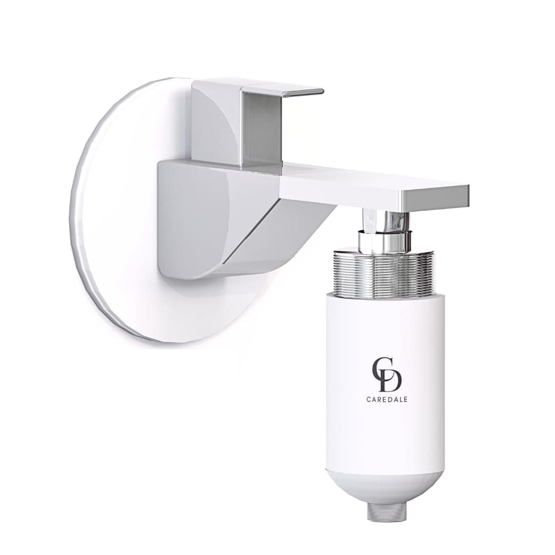 Care Dale Shower & Tap Filter for Hard Water – Affordable Water Softener, Reduces Hair Fall & Skin Issues, Multi-Stage Chlorine Filter, Easy Refill Cartridge | Clinically-Tested & Dermat-Certified