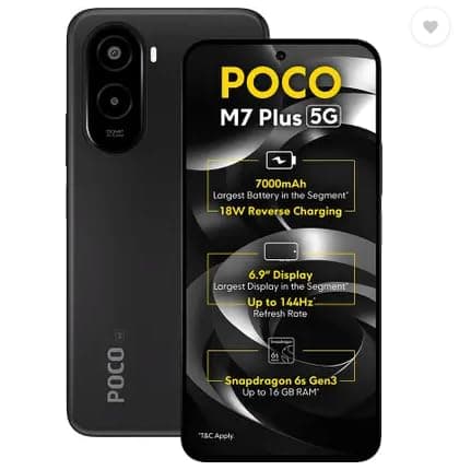 POCO M7 Plus 5G, Carbon Black (4GB, 128GB)