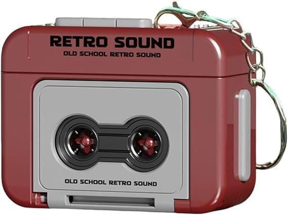 Mistazzo Mini Retro Cassette Tape Recorder Keychain, 15-Second Audio Recorder and Music Player, Vintage Style Keyring Gift for Bag Backpacks Purse