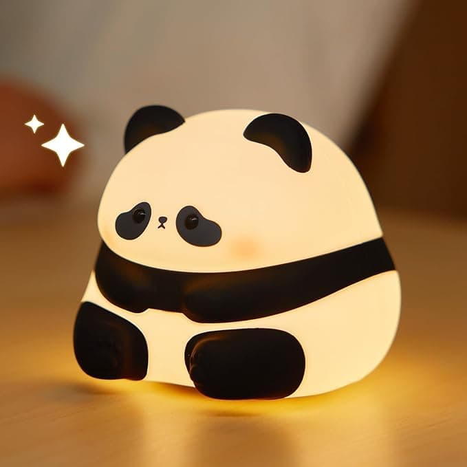 One94Store Baby Panda Night Light – Soft Silicone Touch Lamp, Rechargeable LED Bedside Light for Kids & Toddlers, Romantic Decor & Valentine Gift