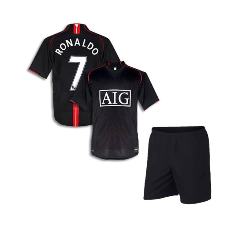 Ronaldo 7 Football Jersey with Black Shorts for (Kid's, Boy's& Men)(9-10Years)