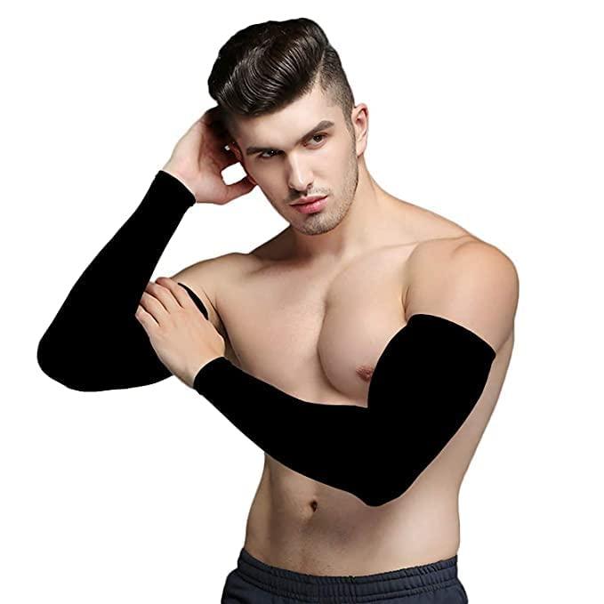 Arm Sleeve UV Protection Cooling Arm Sleeves for Sports Driving Sun Protection Full Hand Gloves Arm Cover For Unisex with Thumb Hole for Boys Girls (1PC)