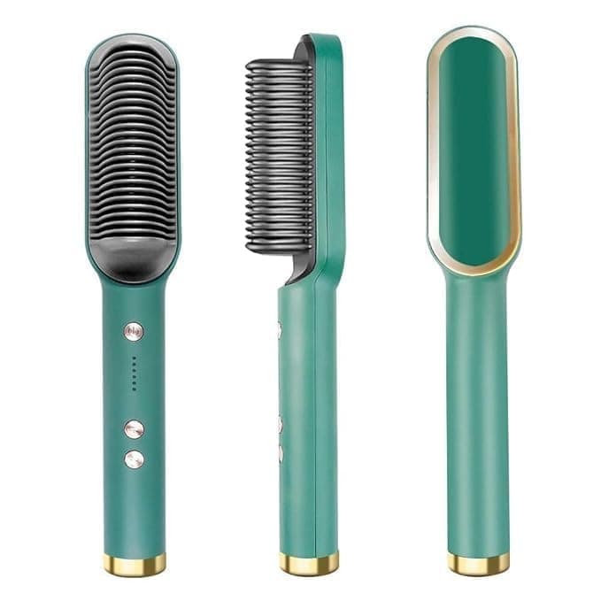 2in1 Hair Straightener & Curler Brush, Hair Straightening Iron With Built-in Comb, Fast Heating & 6 Temp Settings & Anti-Scald, Perfect For Home Hair Styler