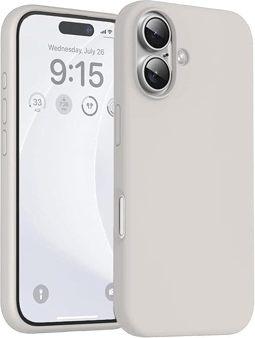 DIZORO Compatible with iPhone 17 Case 6.3, Slim Liquid Silicone 3 Layers Full Covered Soft Gel Rubber Phone Cases Protective Back Cover 6.3 Inch - Neo Stone