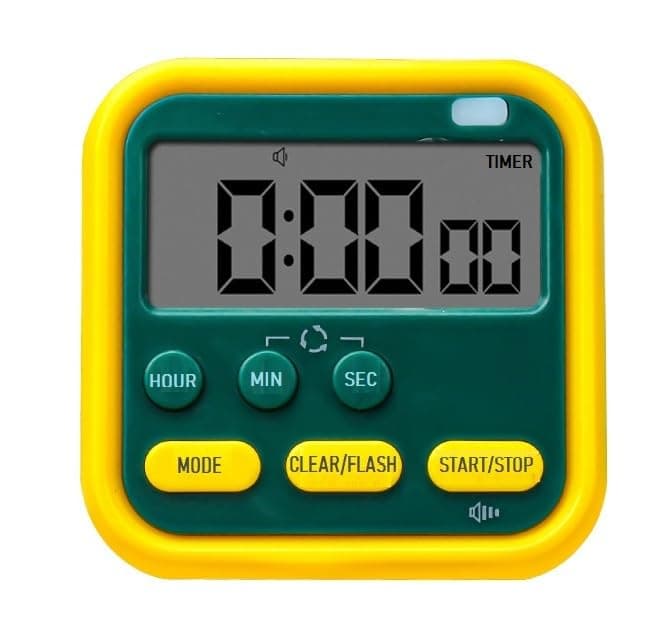 Stopwatch Timer for Study Kitchen Timer Large LCD Screen 24hr Digital Display Magnetic Retractable Stand Loud Alarm Stop Watch Countdown Flashing Light Study Timer for Students Cooking (Yellow+Green)