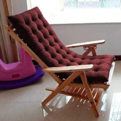 Mom's Moon Super Comfy Long Rocking Chair Cushion/Bench Back Seat Pad Cotton Handmade Quilts (Maroon- 18 x 50 Inch)