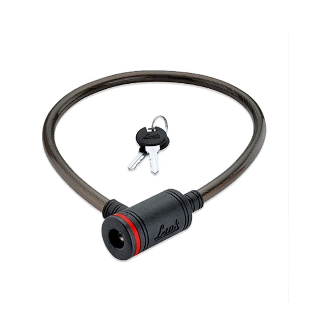 Link Heavy Duty Steel Cable Lock – 50cm Length, 7mm Thickness, Key Lock with 2 Keys – for Bikes, Cycles, Helmets, Scooters, Gates (Pack of 1)
