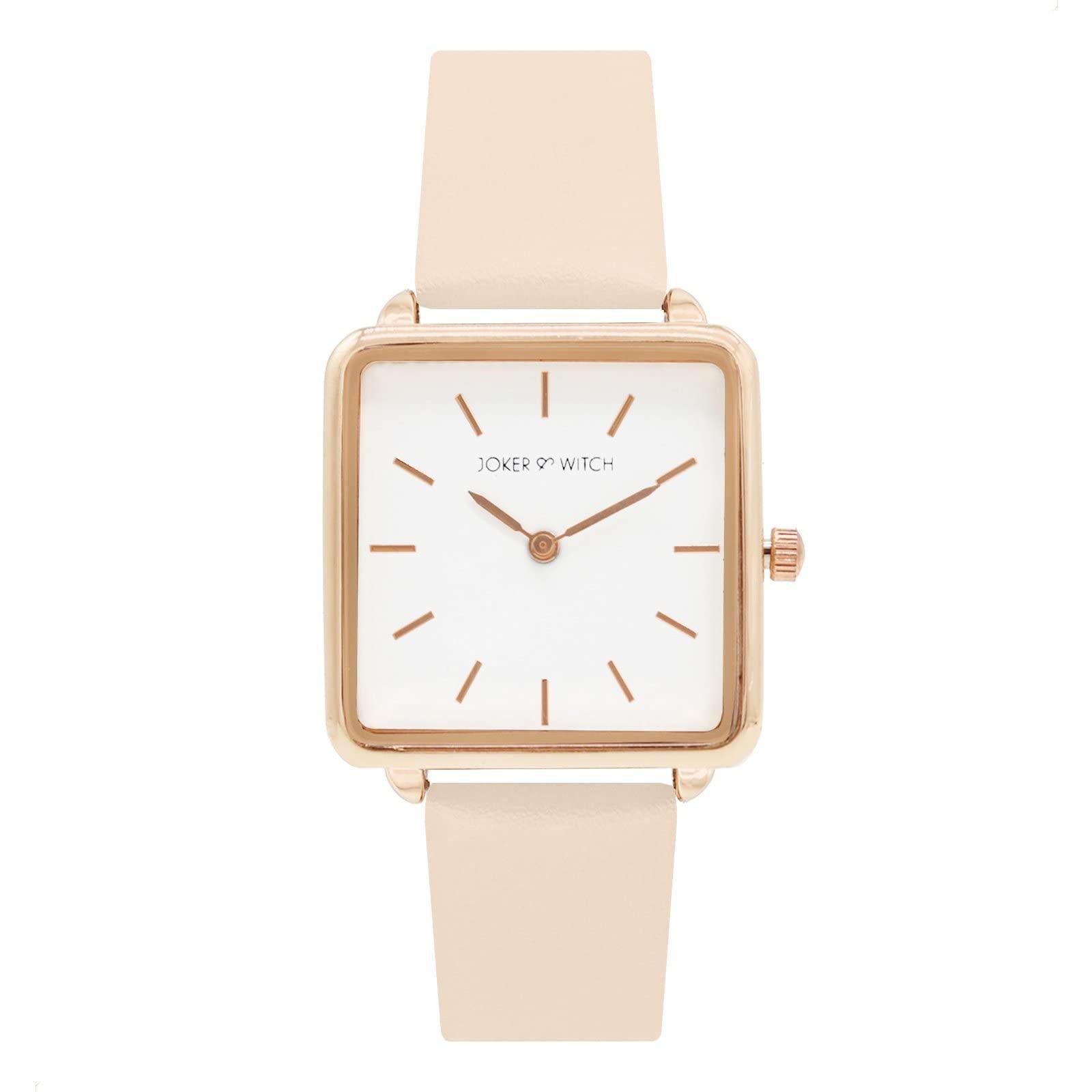 Joker & Witch Women Emily 28mm White Dial 16mm Pink Faux Leather Watch