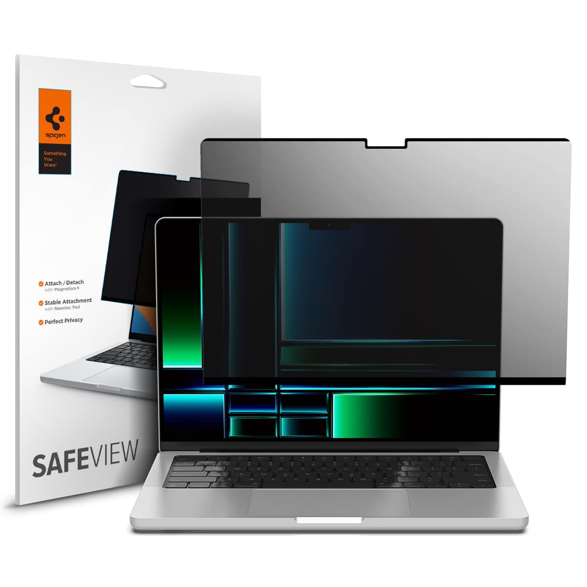 Spigen SafeView Privacy Screen Protector Guard for MacBook Pro 14 inch (M5 Pro, M5 Max 2026 / M5 2025 / M4 2024 / M3, M3 Pro, M3 Max 2023, M2 Series) [1 Pack]