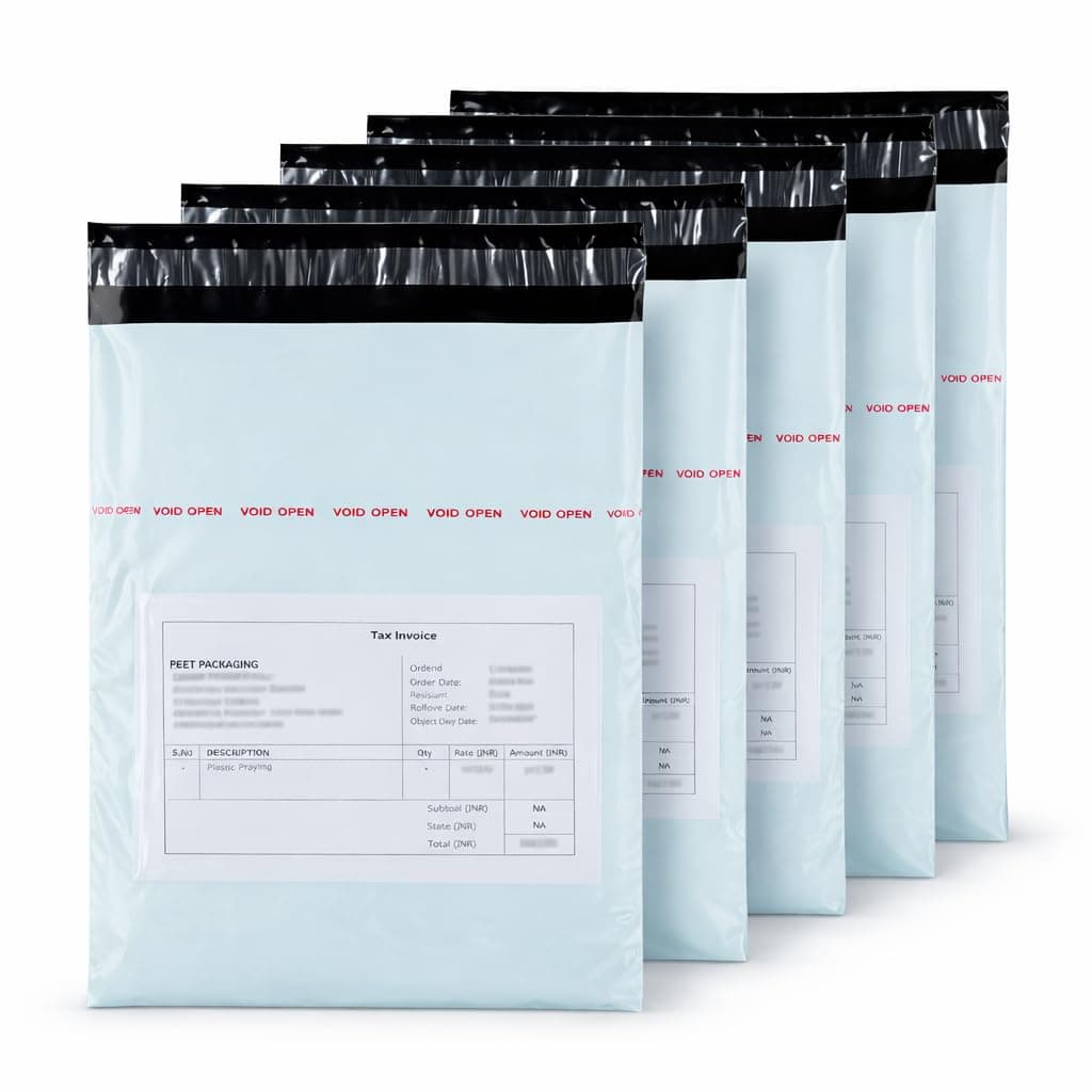 MSTICK Tamper Proof Polybags - 12x16 Inches, Tear-Resistant Courier Bags with POD for Secure Shipping, Stretchable Plastic Packaging for Ecommerce & Mailing - Pack of 50
