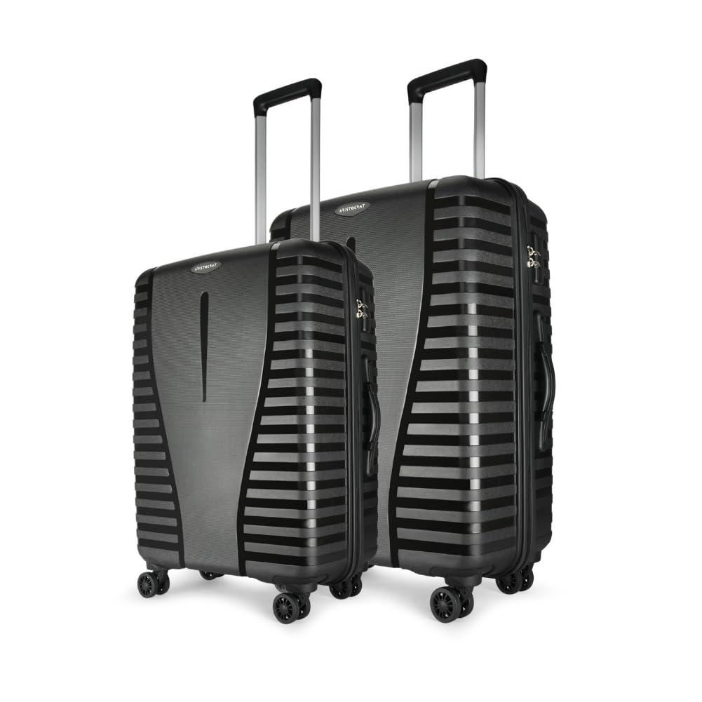 Aristocrat Airpro Set of 2 (Medium+Large) Trolley Bags, Jet Black