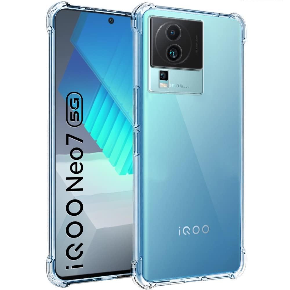 TheGiftKart Crystal Clear Back Cover Case for iQOO Neo 7 / Neo 7 Pro 5G | Shockproof Soft TPU Case | Cushioned Edges for Ultimate Protection Back Cover Case for iQOO Neo 7/7 Pro (TPU, Transparent)