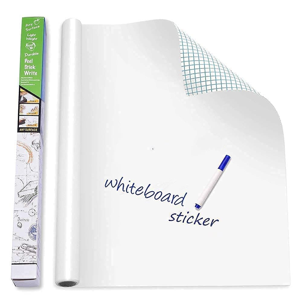 YAJNAS Ethylene_vinyl_acetate 2X3 Feet Whiteboard Sticker For Kids,Home,School & Office,Self-Adhesive Removable,Waterproof White Board Sticker Perfect For Writing & Drawing On Smooth Surfaces-2X3 Feet