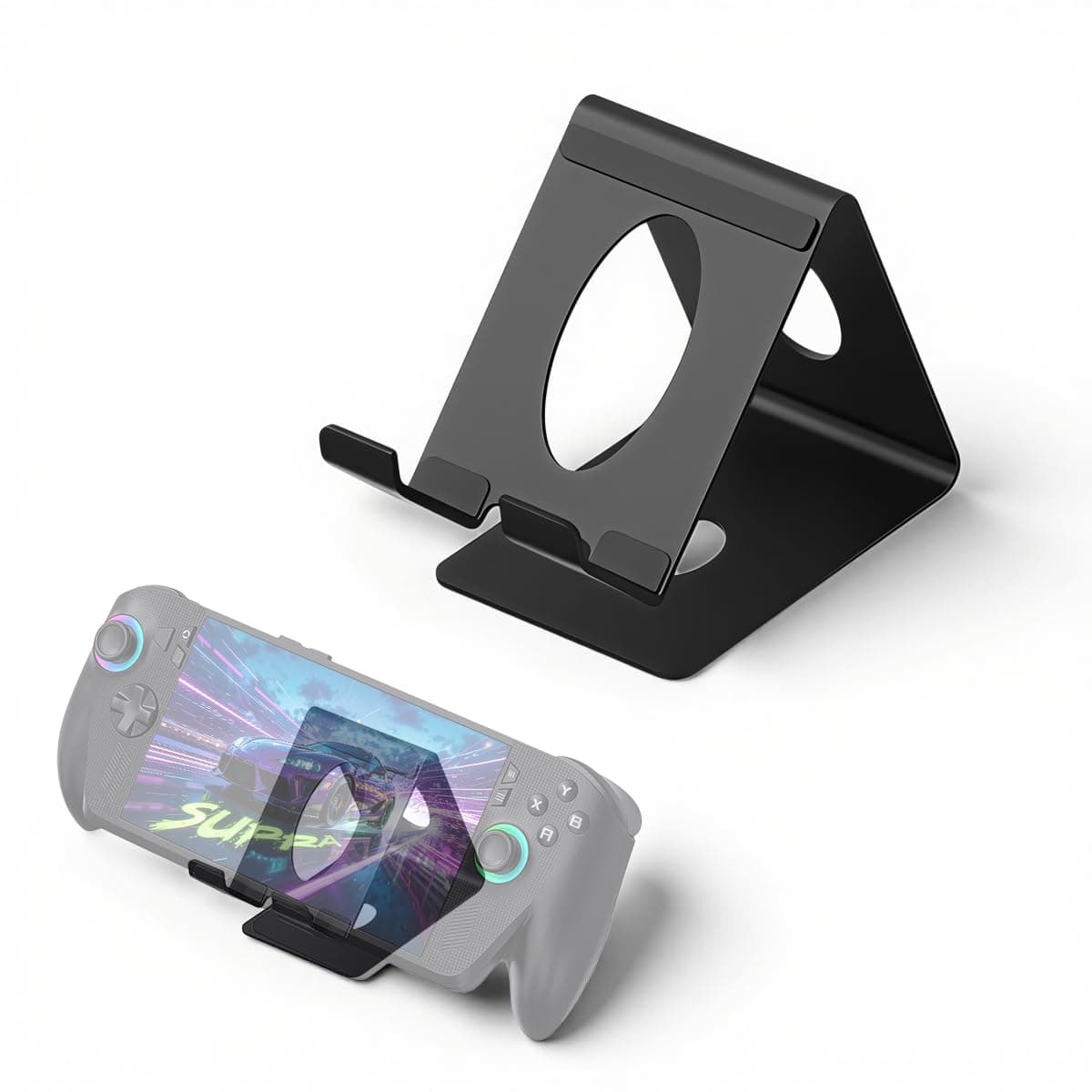 ZORBES® Metal Gamepad Desktop Stand with Cooling Design, Anti-Slip Controller Display Holder Compatible with ROG Xbox Ally/Ally X/PlayStation Portal/Steam Deck/ROG Ally/X/Switch 2