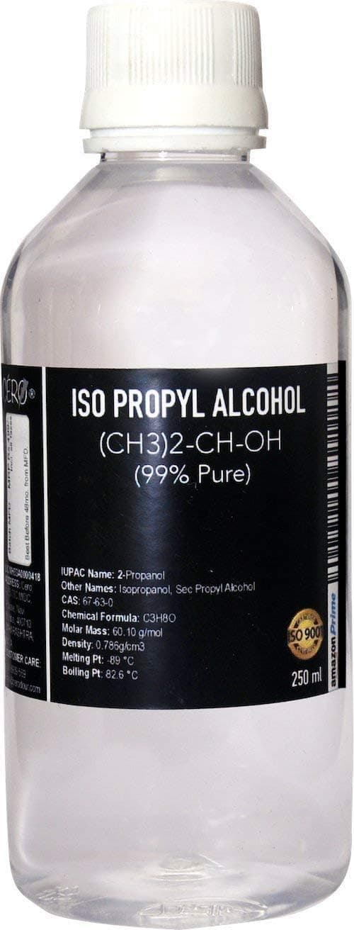 CERO ® IPA Isopropyl Alcohol for Cleaning, All Electronics, Clean Your Makeup Tools, Clean CPU, GPU and Screen, Repair Cosmetics 99.9% Pure [(CH3)2-CH-OH] CAS: 67-63-0 (250ml)