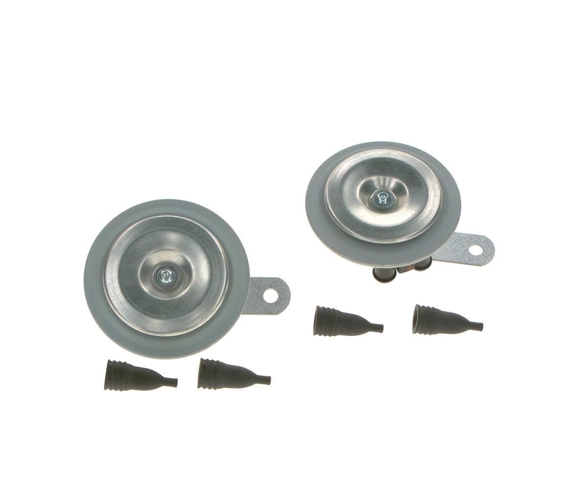 Bosch FC4 Disc Horn Set for Car, LCV & CV | 12V, 335/420Hz, 105-118dB, 96mm | Zinc-Coated, All-Weather, Internal & External Mounting