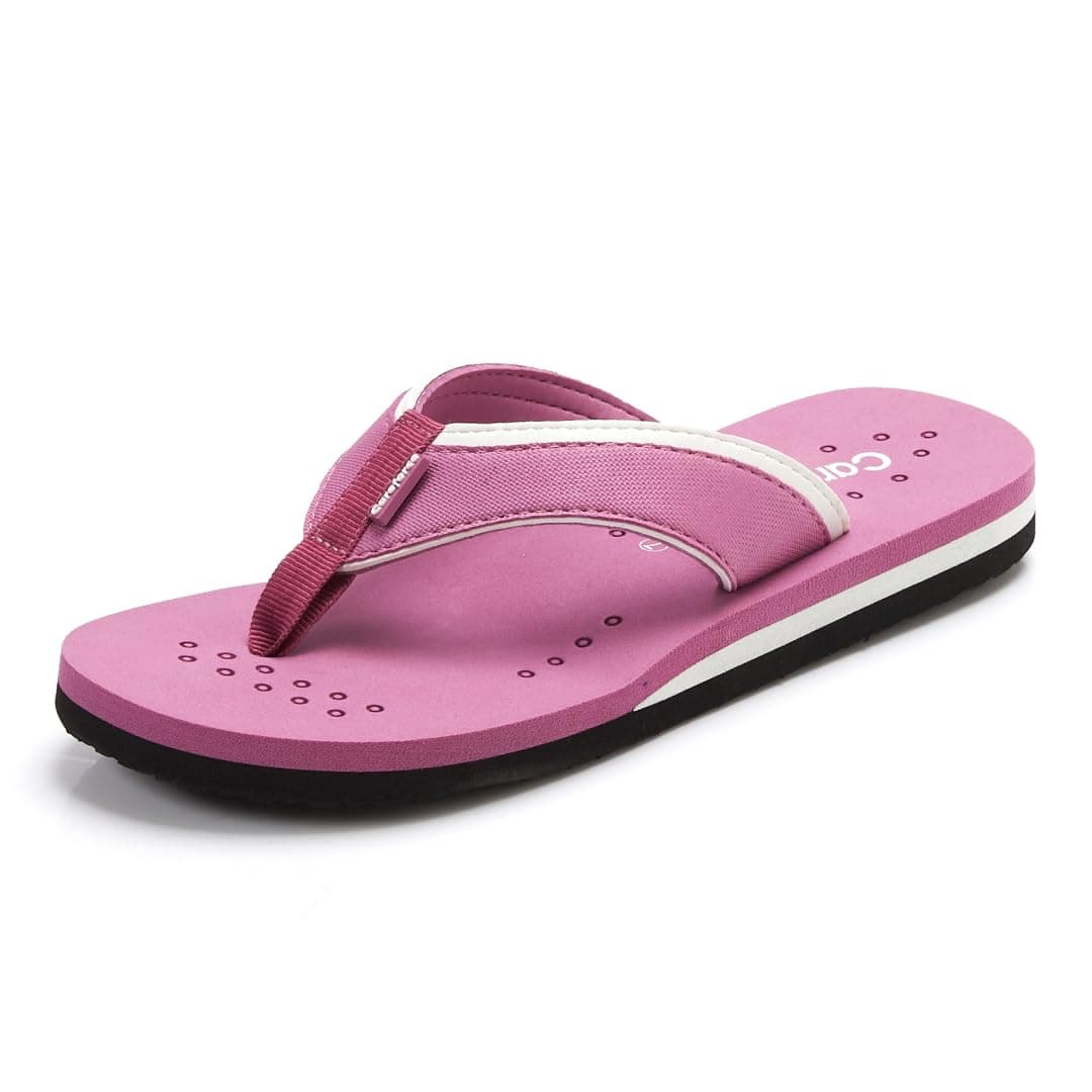 Careforce Ortho Slippers for Women Daily Use, EVA Cushioned Anti-Slip Sliders & Flip Flops | Arch Support Chappal for Daily Comfort & All-Day Wear Orthopedic Footwear for Women (CFWFlowtrzPink6)