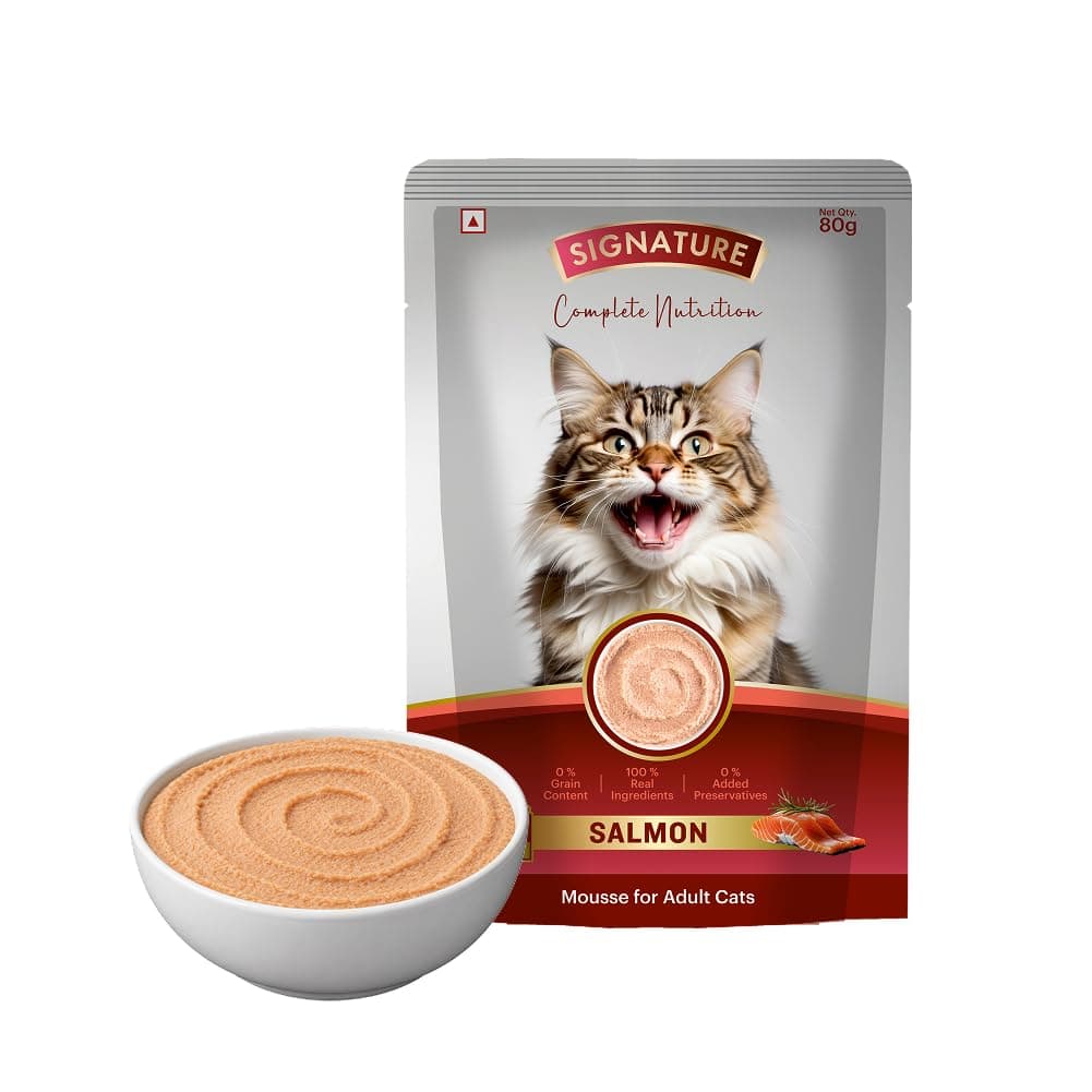 Grain Zero Adult Cat Wet Mousse 80gm | Salmon | Rich in Protein, Promotes Hydration & Easy to Digest | Grain Free, No Artificial Flavours | Packed with Essential Vitamins & Antioxidants