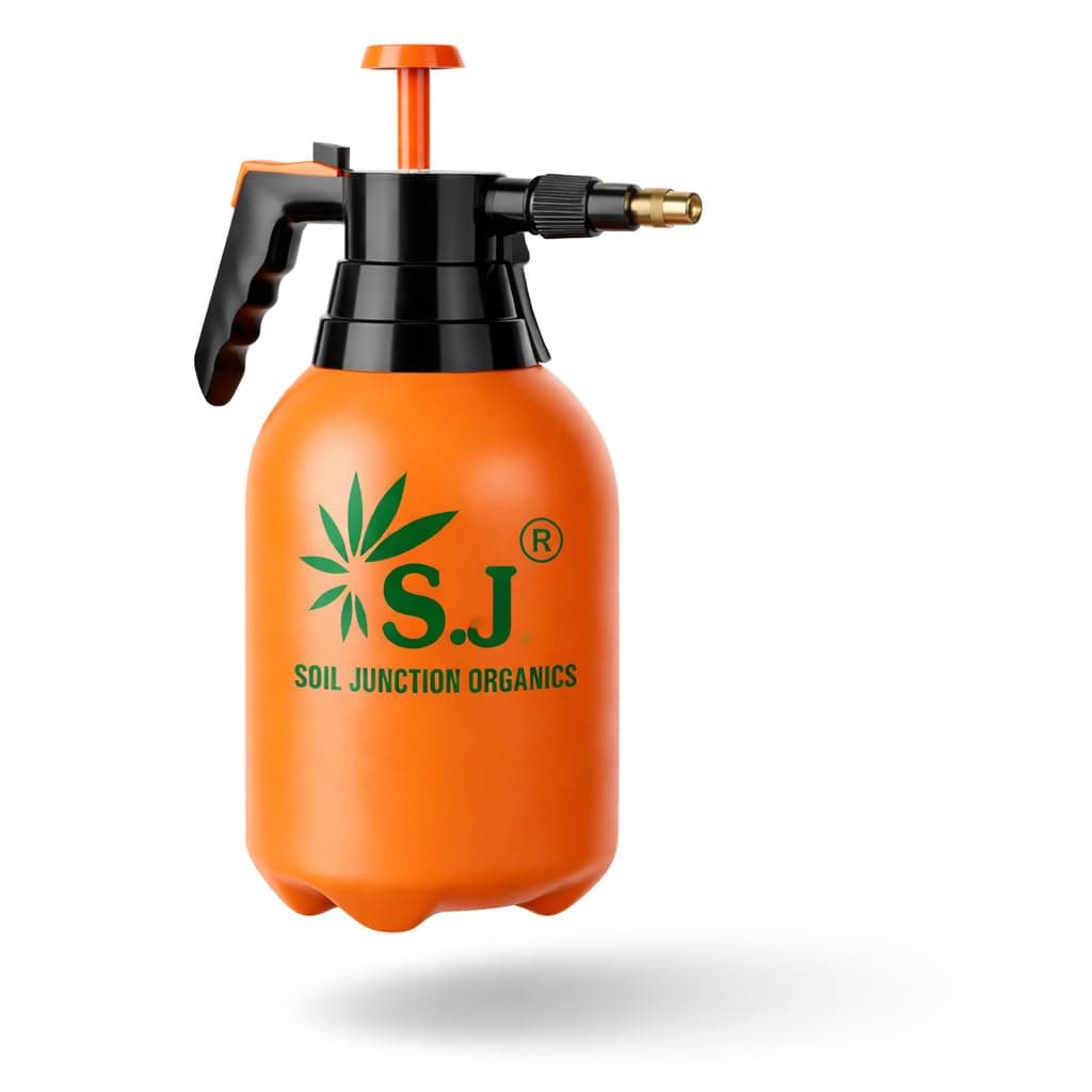 SJ Organics 2L Spray Pump for Plants | Garden Sprayer with Adjustable Brass Nozzle | Plastic Water Spray Bottle for Gardening, Car & Bike Wash | Leak-Proof Plant Watering pump, Easy-Fill Water Sprayer