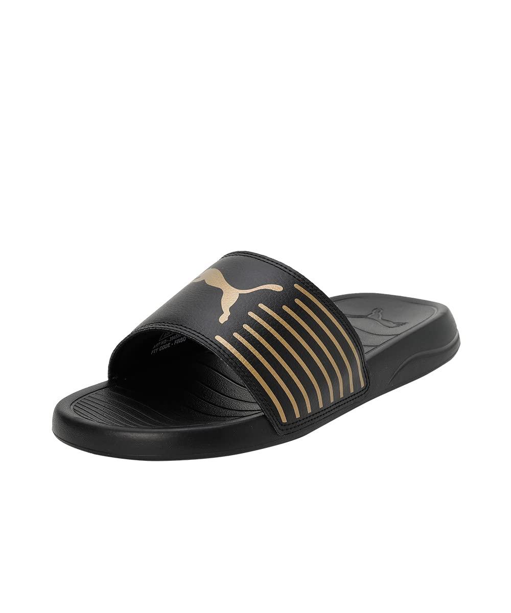PUMA | Geo Slides | Black-Metallic Gold | 9UK