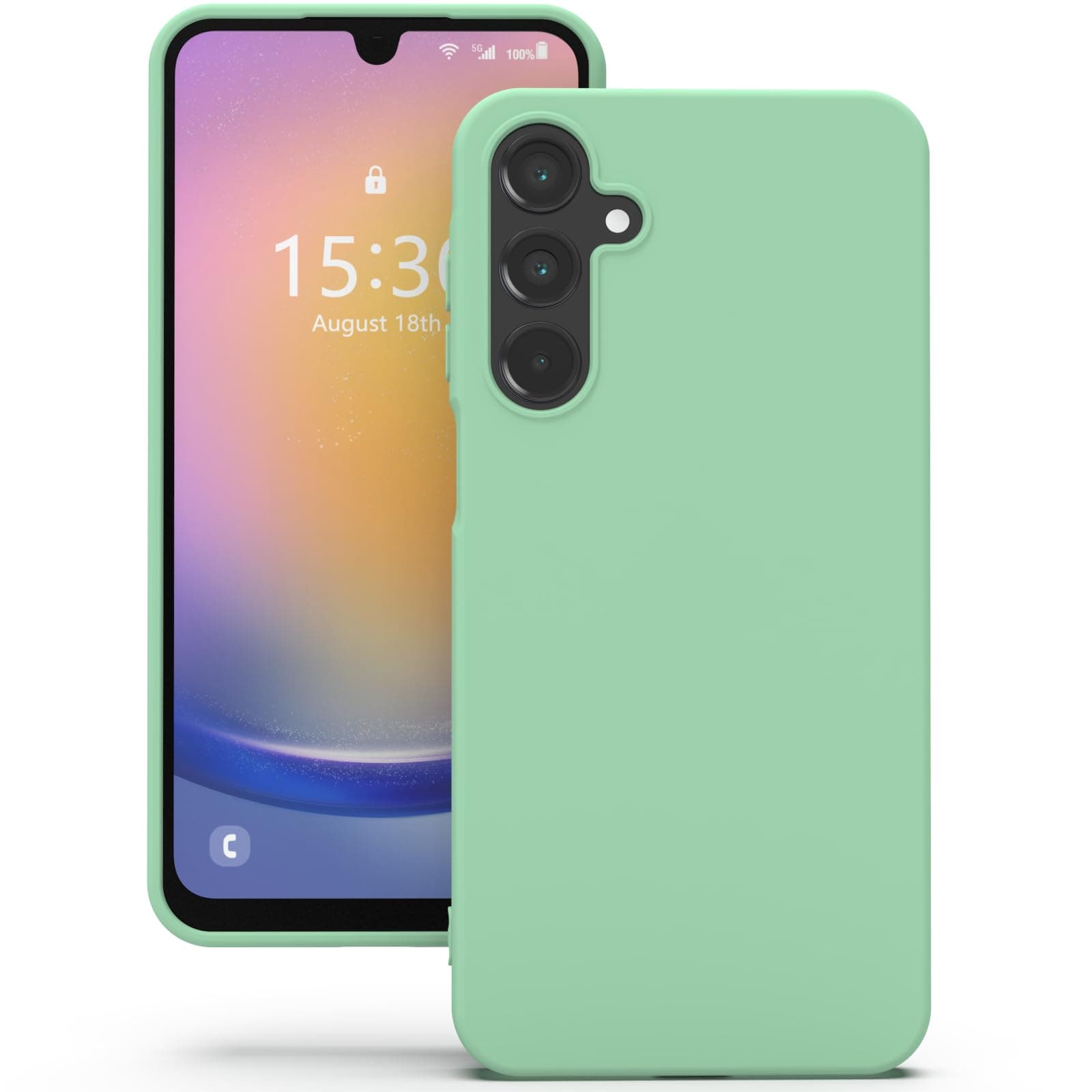 YATWIN Silicone Back Case for Samsung Galaxy A25, Soft-Touch Phone Back Cover for Samsung Galaxy A25 - Link Cyan