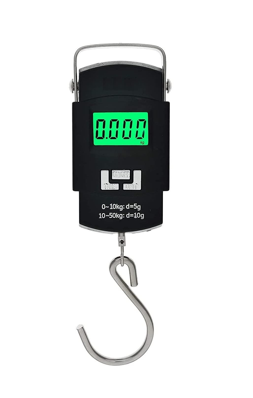 Thermomate Electronic 50Kgs Digital Luggage Weighing Scale, weight machine for Home kitchen Digital weighing hook scale, Kitchen weighing scale kitchen, Weight machine, kitchen scale 50kg (Black)