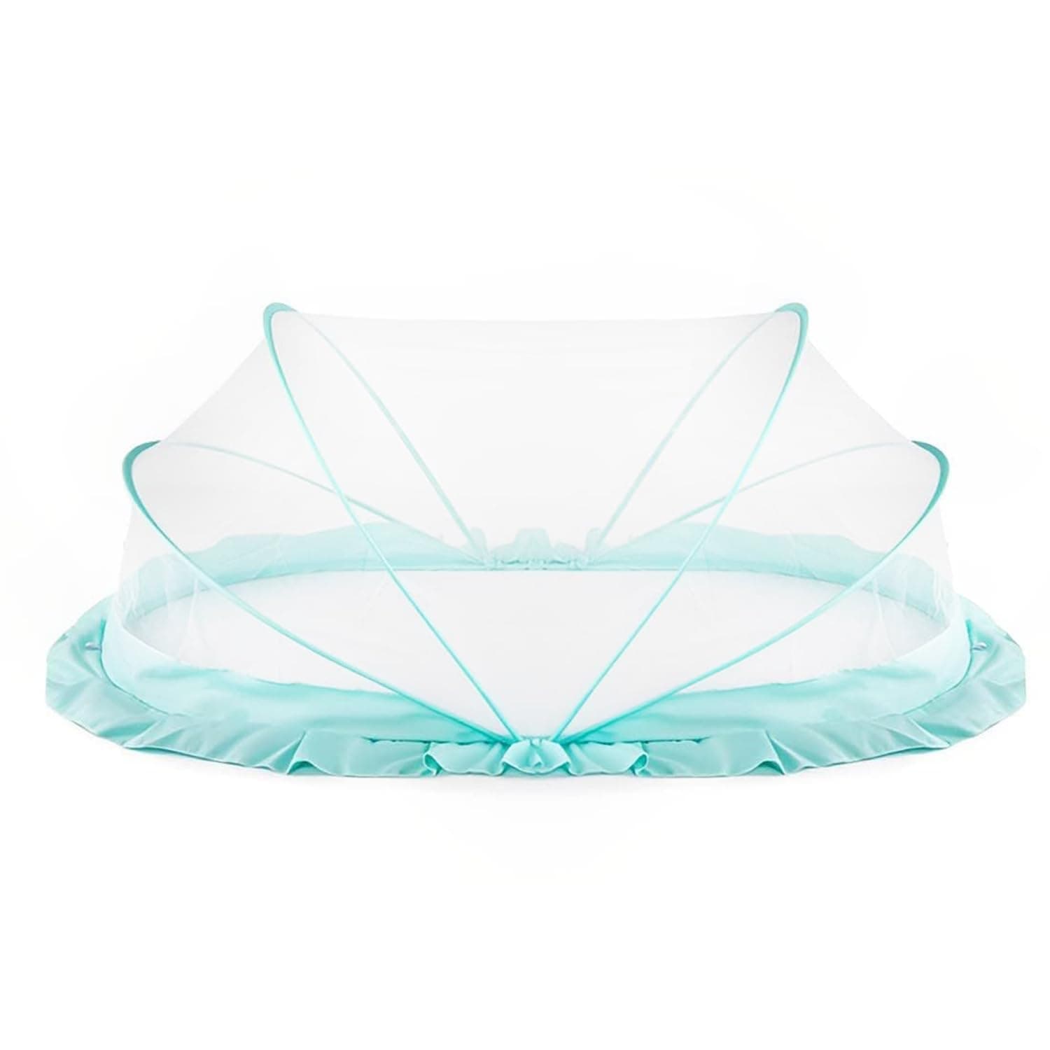 LifeKrafts Foldable Baby Mosquito Net for Bed | Bottomless Portable Net for Babies & Toddlers (0–36 Months) | 360° Insect Protection | 135 × 65 × 65 cm | Safe Sleep Net for Baby | Ocean Green