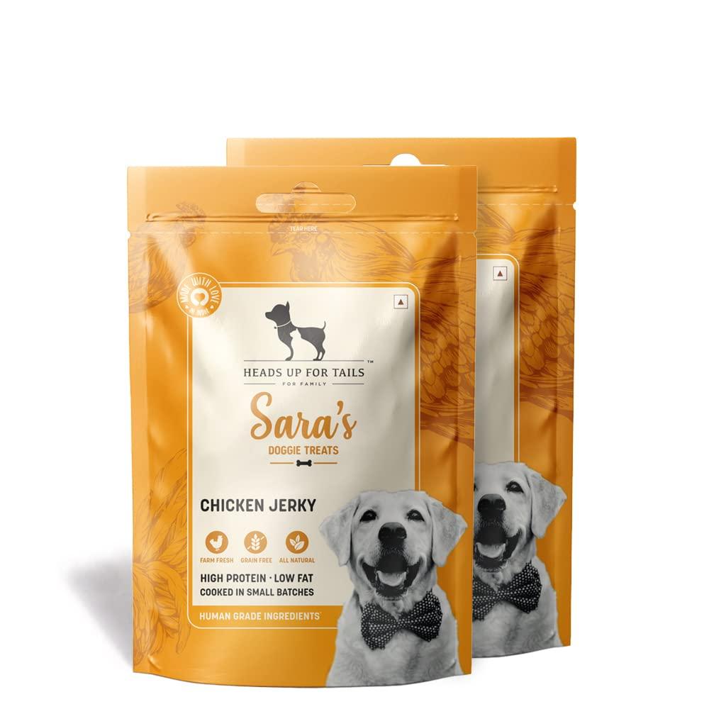 Sara’s Dog Treats by HUFT Chicken Jerky – 70 gm (Pack of 2) | High-Protein Non-Veg Dry Treats for Adult Dogs | Natural, Healthy & Tasty Snacks for Daily Training & Rewarding Dogs