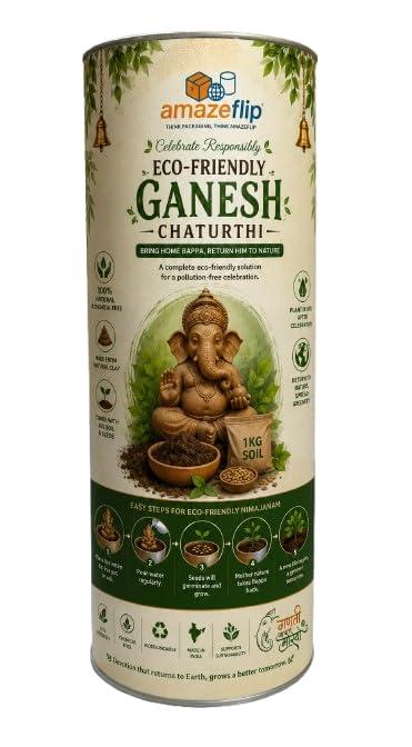 SHREYANSH SMART CARE Eco-Friendly Ganesha for Ganesh Chaturthi | Ganesha Festival Gift Set | Eco-Friendly Puja Kit | Ready-to-Give Ganpati Celebration Kit for Home, Office