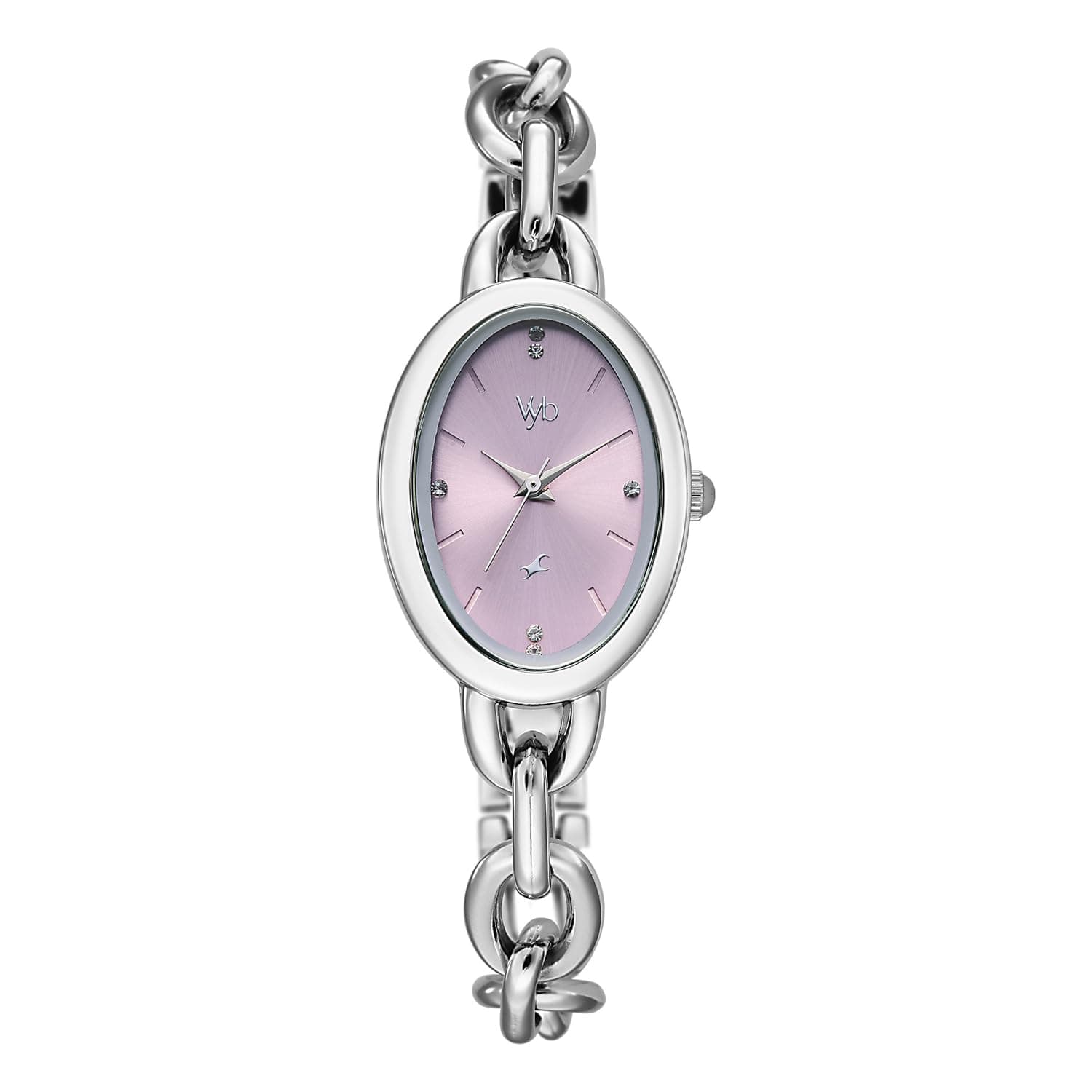 Fastrack Vyb Manifester with Quartz Analog Lilac Dial Silver Alloy Strap Watch for Women - FV60148SM01W