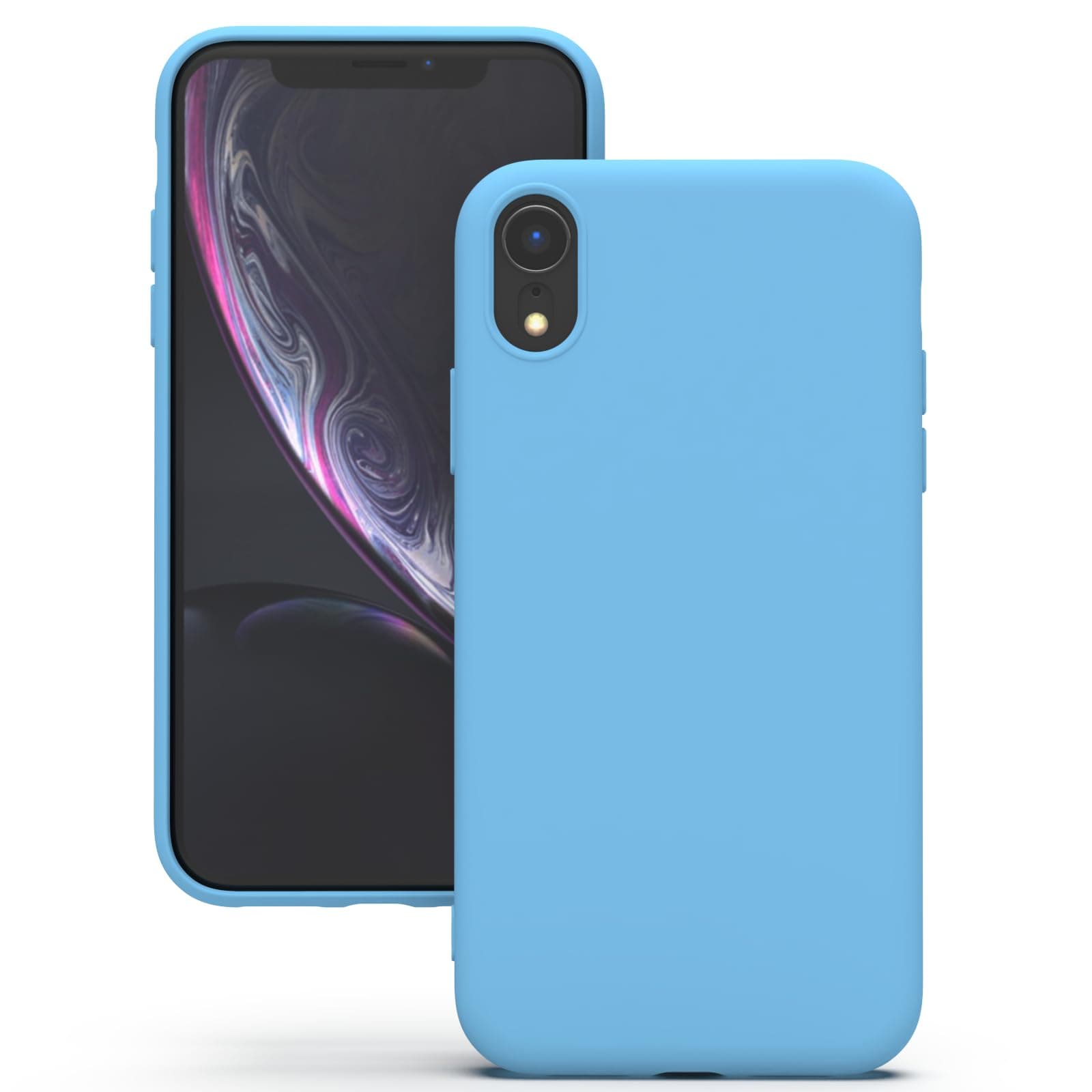 YATWIN Silicone Back Case for iPhone XR, Soft-Touch Phone Back Cover for Apple iPhone XR - Sky Blue