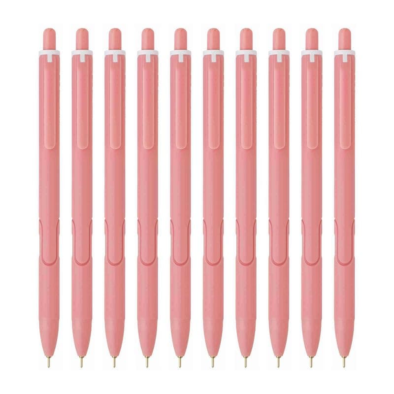Hauser XO RT Retractable Ball Pen | Sleek Matt Finish Pastel Shade Body & Minimalistic Design | Low Viscosity Ink With Ultra Durable Tip | Red Ink, Pack Of 10
