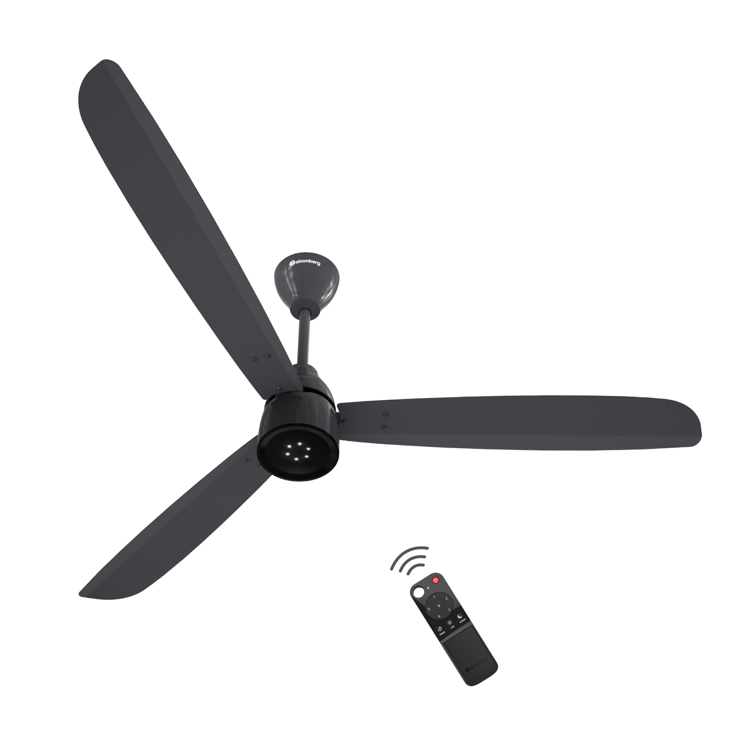 atomberg Renesa Enzel 1400mm BLDC Ceiling Fan with Remote | BEE 5 star | High Air Delivery | LED Speed Indicator | Low Noise | Sleek Design | Power Saving | 3 Year Warranty (Pebble grey)