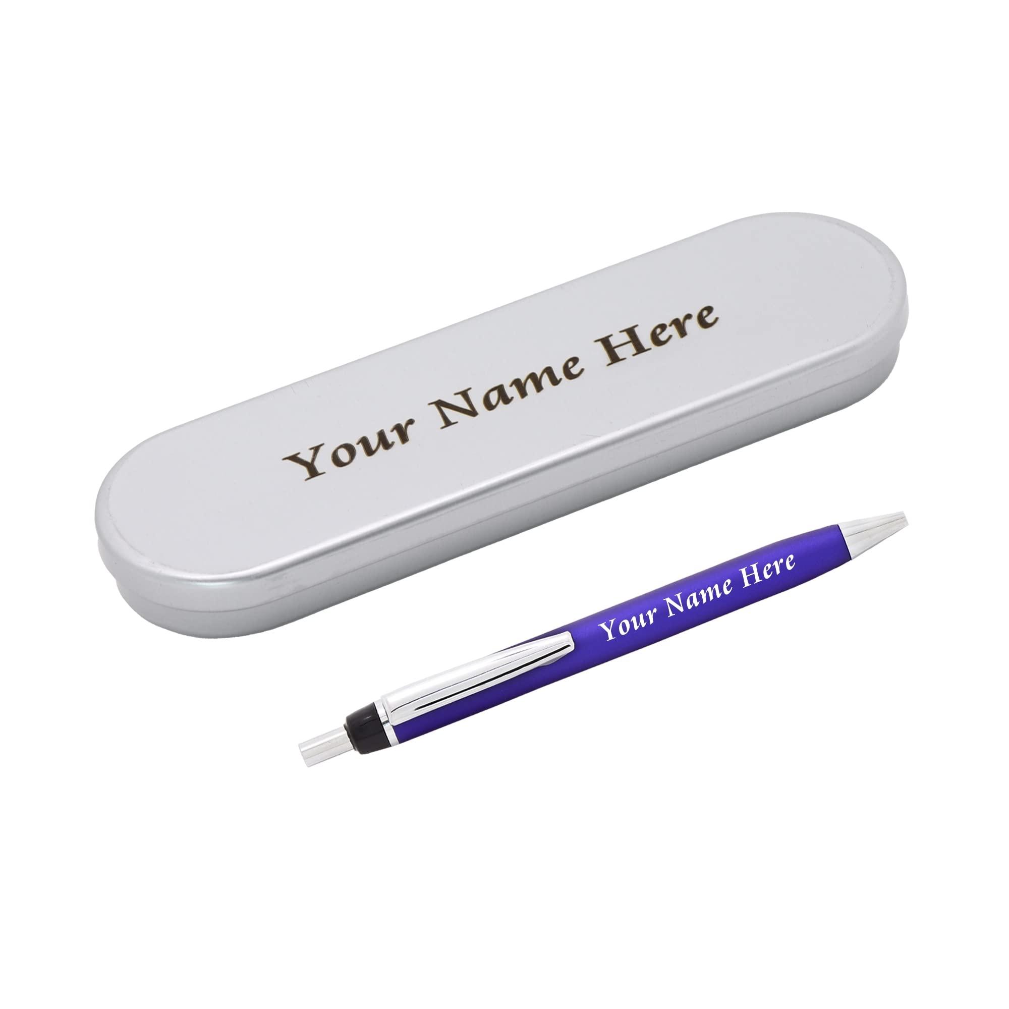 CrownLit Customised Pen&Box With Name Or Logo,Pack Of 1,Blue