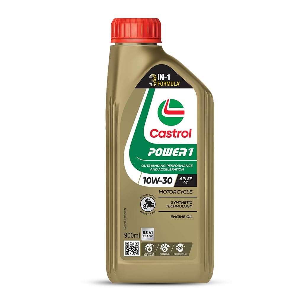 Castrol POWER1 4T 10W-30 Synthetic Technology Engine Oil for Bikes 0.9L