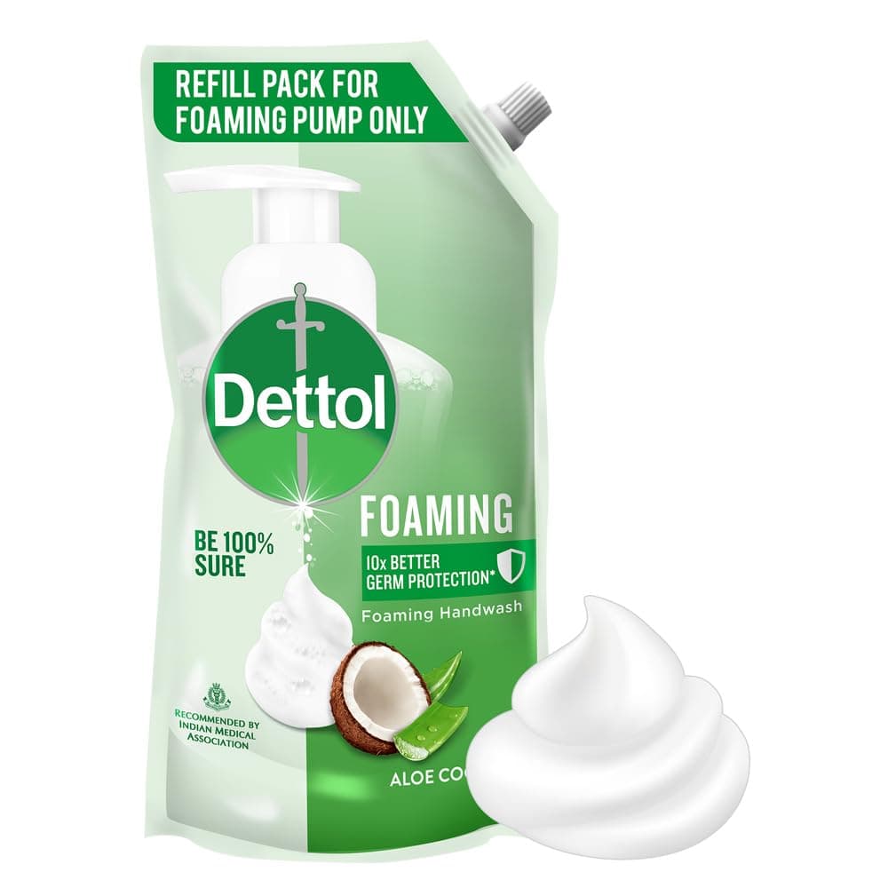Dettol Foaming Handwash Refill - Aloe Coconut, 700ml | Rich Foam | Moisturizing Hand Wash | Soft on Hands
